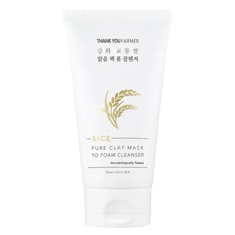 Rice Pure Clay Mask to Foam Cleanser